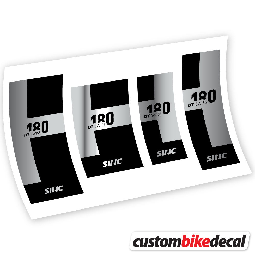 Chrome Silver decal for DT Swiss 180 hub – bike sticker vinyl