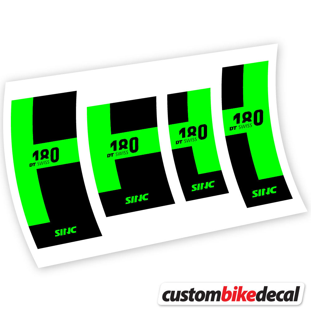 Neon Green decal for DT Swiss 180 hub – bike sticker vinyl