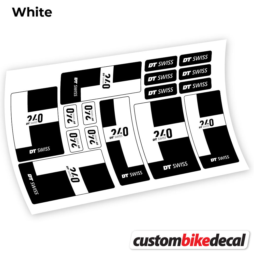White decal for DT Swiss 240 2021 hub – bike sticker vinyl