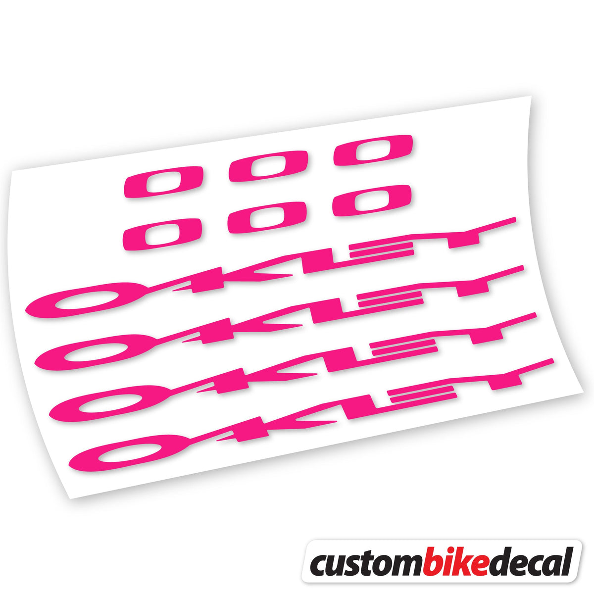 Fuchsia decal for Oakley logo – bike sticker vinyl