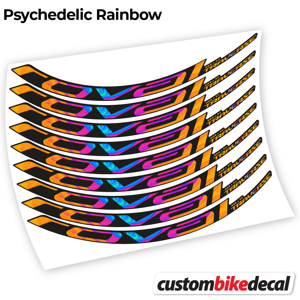 Psychedelic  Rainbow decal for Roval Traverse Carbon 2021 MTB wheel – bike sticker vinyl