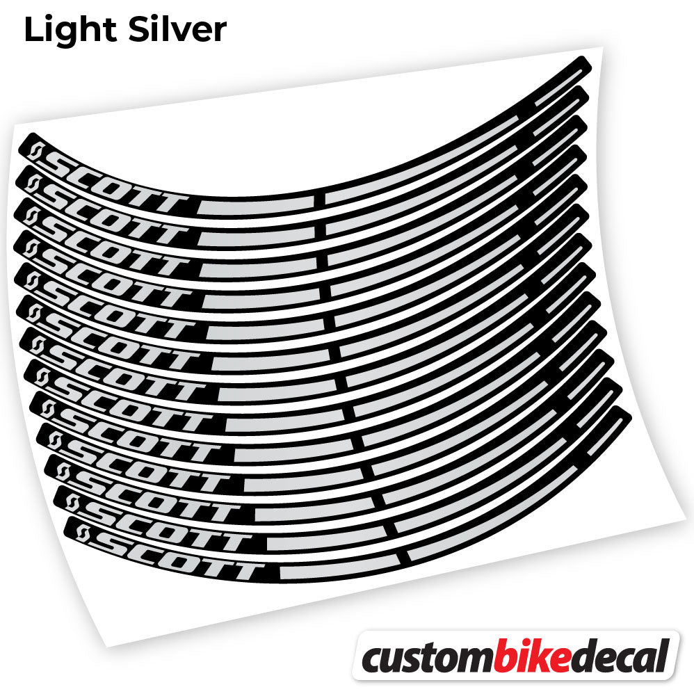 Light Silver decal for Scott MTB wheel – bike sticker vinyl