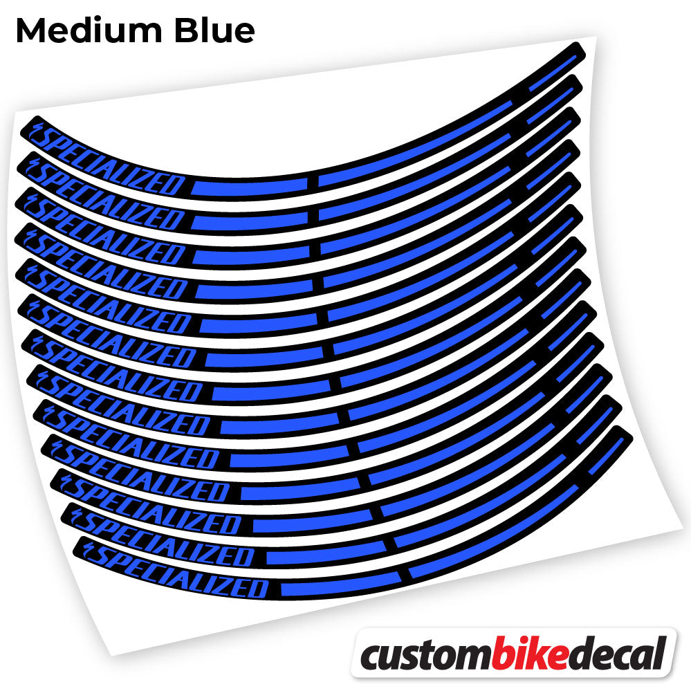 Medium Blue decal for Specialized MTB wheel – bike sticker vinyl