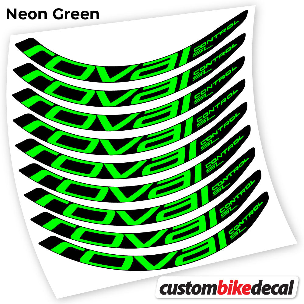 Neon Green decal for Roval Control SL MTB wheel – bike sticker vinyl