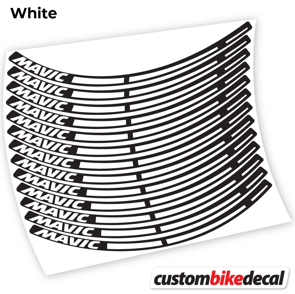 White decal for Mavic MTB wheel – bike sticker vinyl
