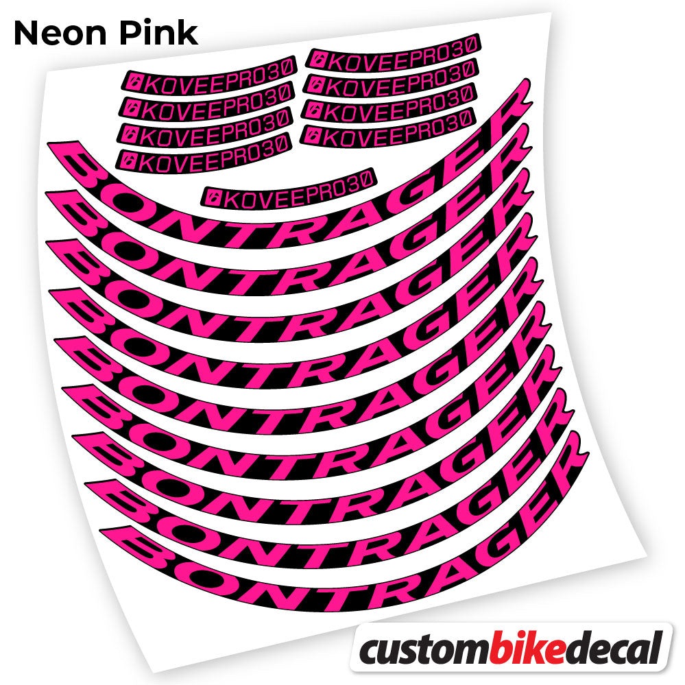 Neon Pink decal for Bontrager Kovee PRO 30 MTB wheel – bike sticker vinyl