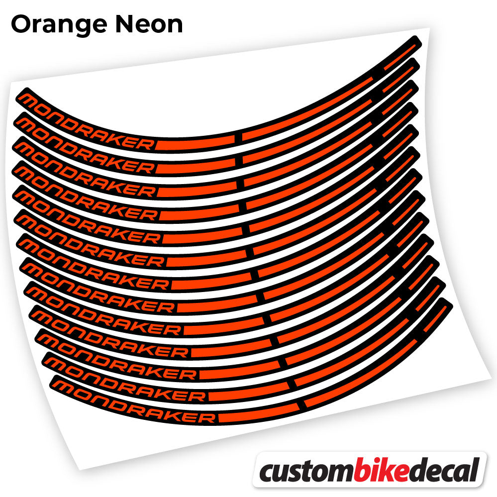 Orange Neon decal for Mondraker MTB wheel 29" – bike sticker vinyl