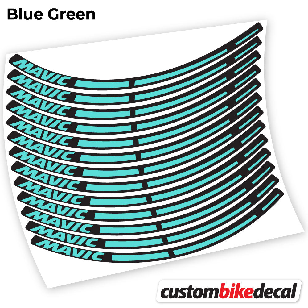 Blue Green decal for Mavic MTB wheel – bike sticker vinyl
