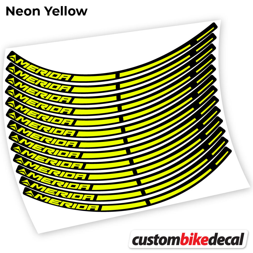 Neon Yellow decal for Merida MTB wheel – bike sticker vinyl
