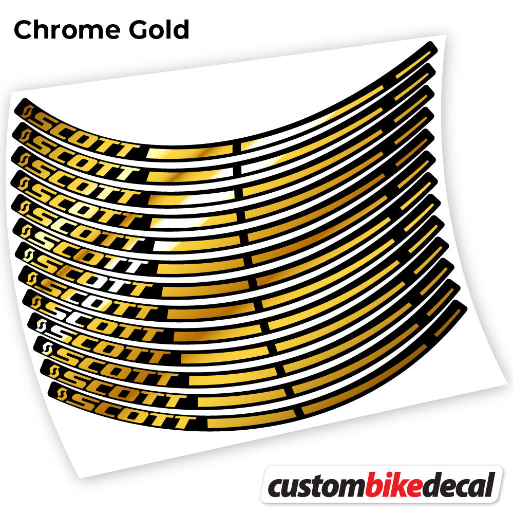 Chrome Gold decal for Scott MTB wheel – bike sticker vinyl