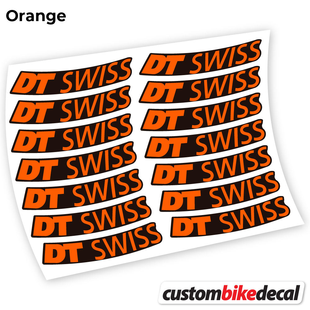 Orange decal for DT Swiss Logo Bikes MTB wheel – bike sticker vinyl