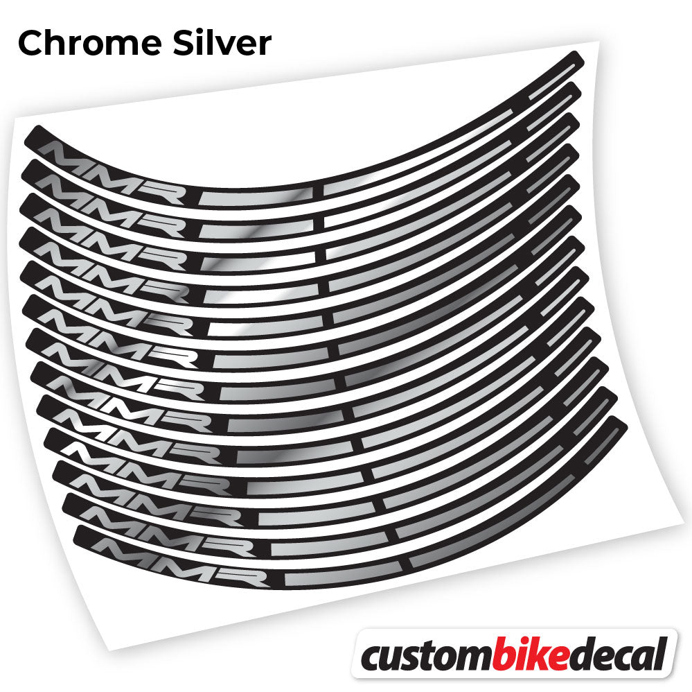 Chrome Silver decal for MMR MTB wheel – bike sticker vinyl