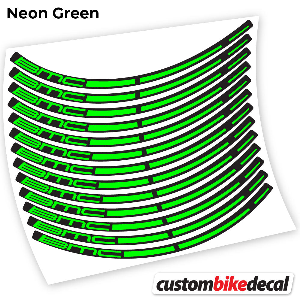Neon Green decal for BMC MTB wheel – bike sticker vinyl