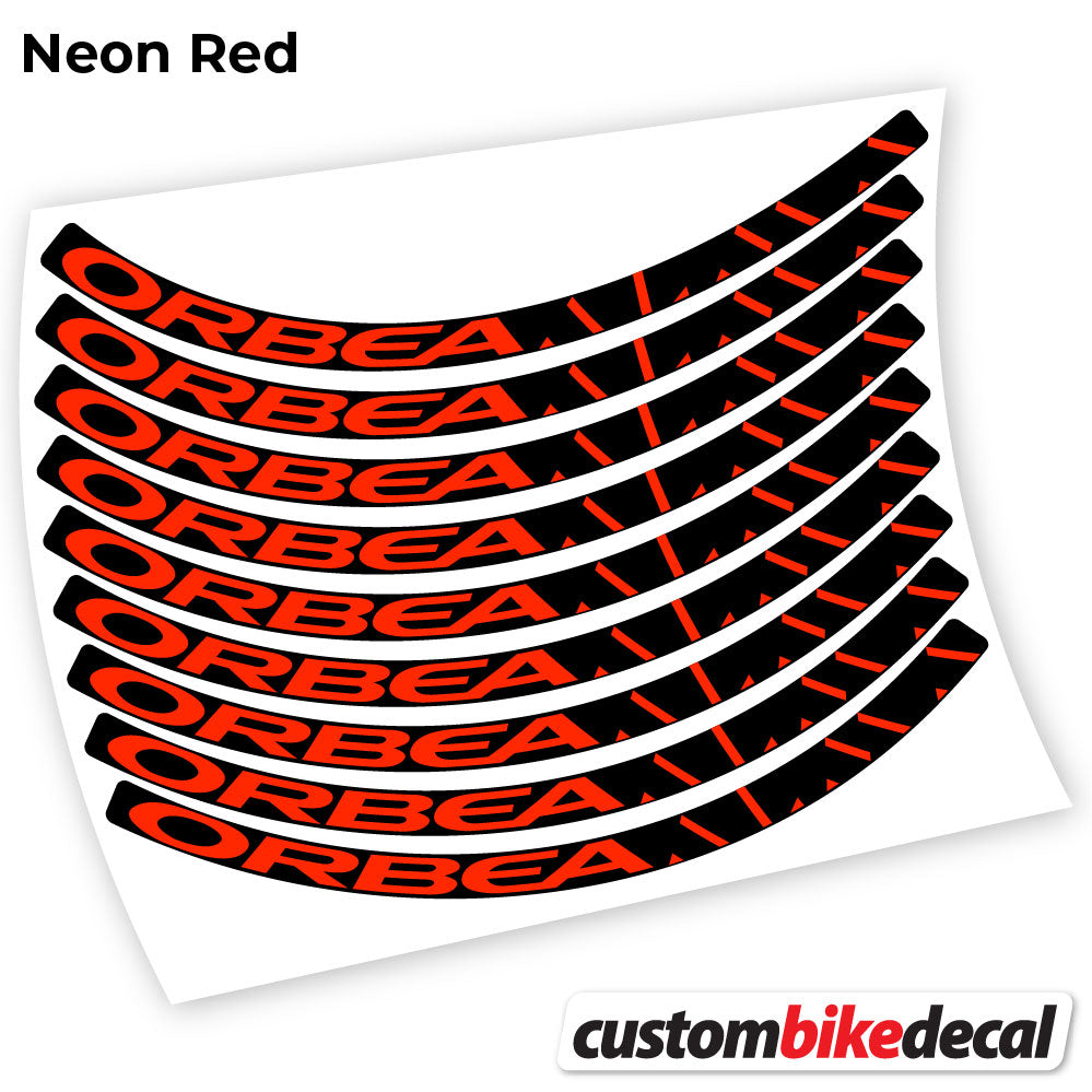 Neon Red decal for Orbea Alma MTB wheel – bike sticker vinyl