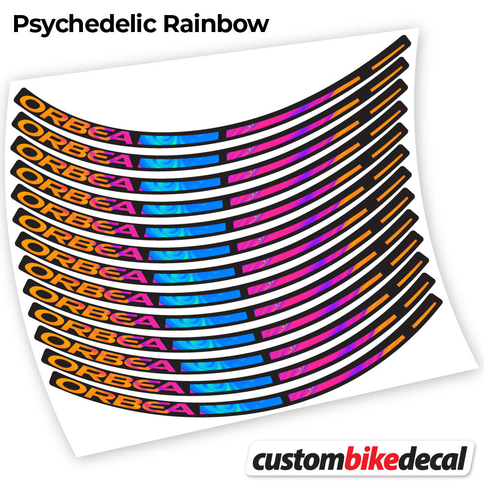 Psychedelic  Rainbow decal for ORBEA MTB wheel – bike sticker vinyl