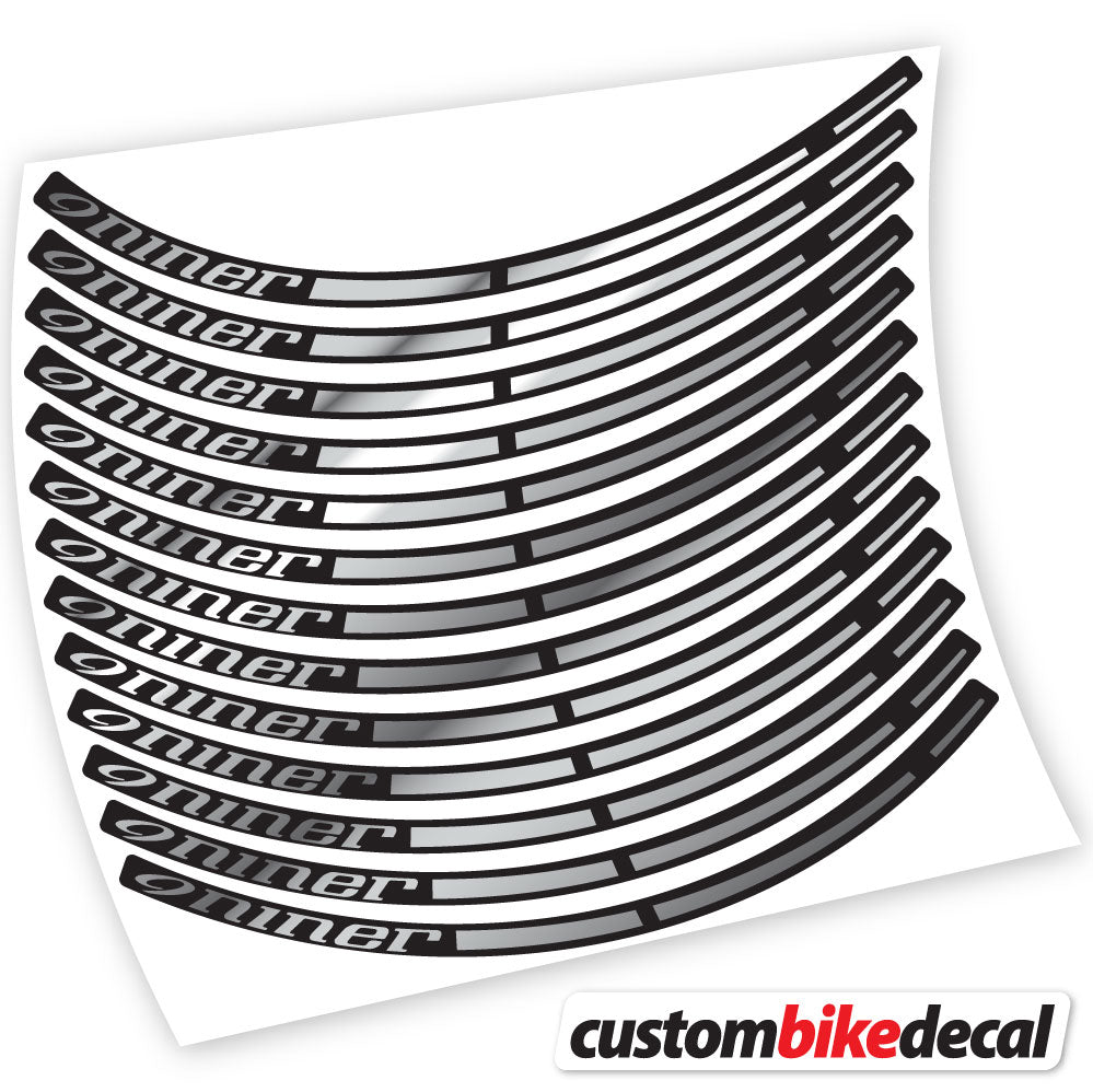Chrome Silver decal for Niner MTB wheel – bike sticker vinyl