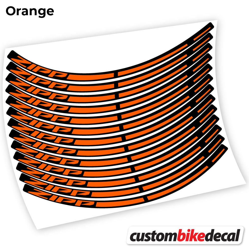 Orange decal for Zipp MTB wheel – bike sticker vinyl