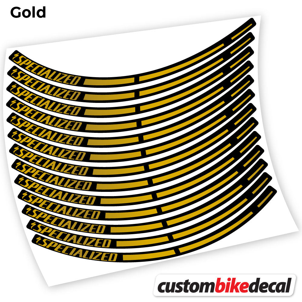 Gold decal for Specialized MTB wheel – bike sticker vinyl