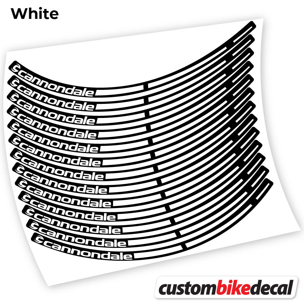 White decal for cannondale MTB wheel – bike sticker vinyl