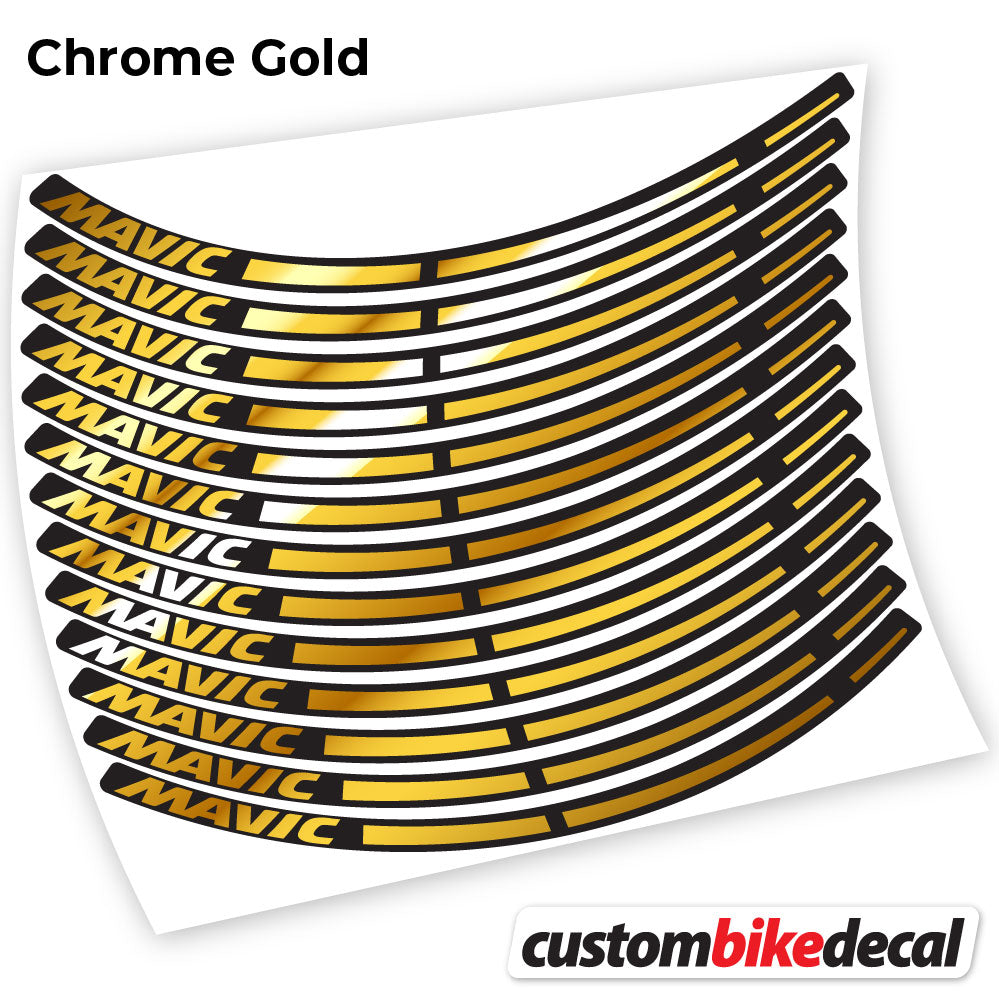Chrome Gold decal for Mavic MTB wheel – bike sticker vinyl
