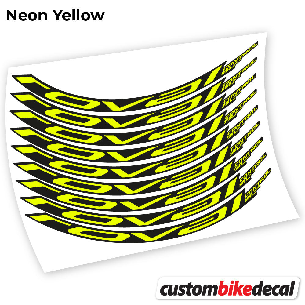 Neon Yellow decal for Roval Control SL 2021 MTB wheel – bike sticker vinyl