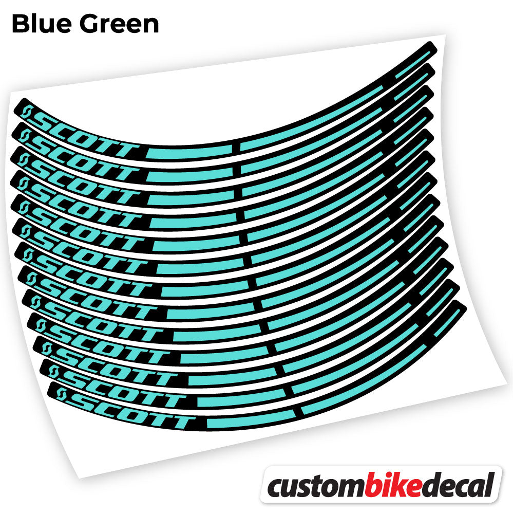 Blue Green decal for Scott MTB wheel – bike sticker vinyl