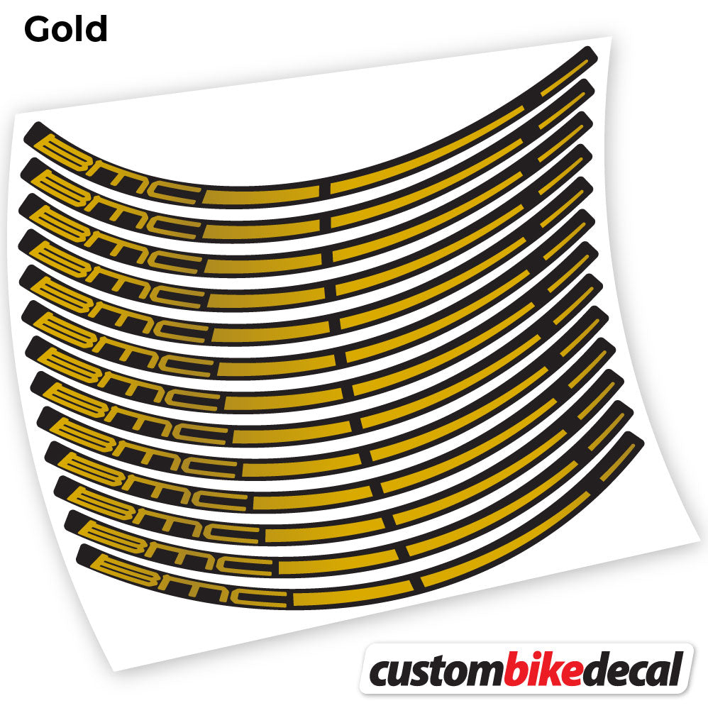 Gold decal for BMC MTB wheel – bike sticker vinyl
