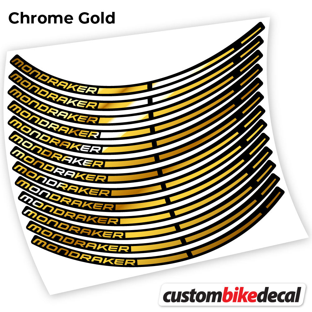 Chrome Gold decal for Mondraker MTB wheel 29" – bike sticker vinyl