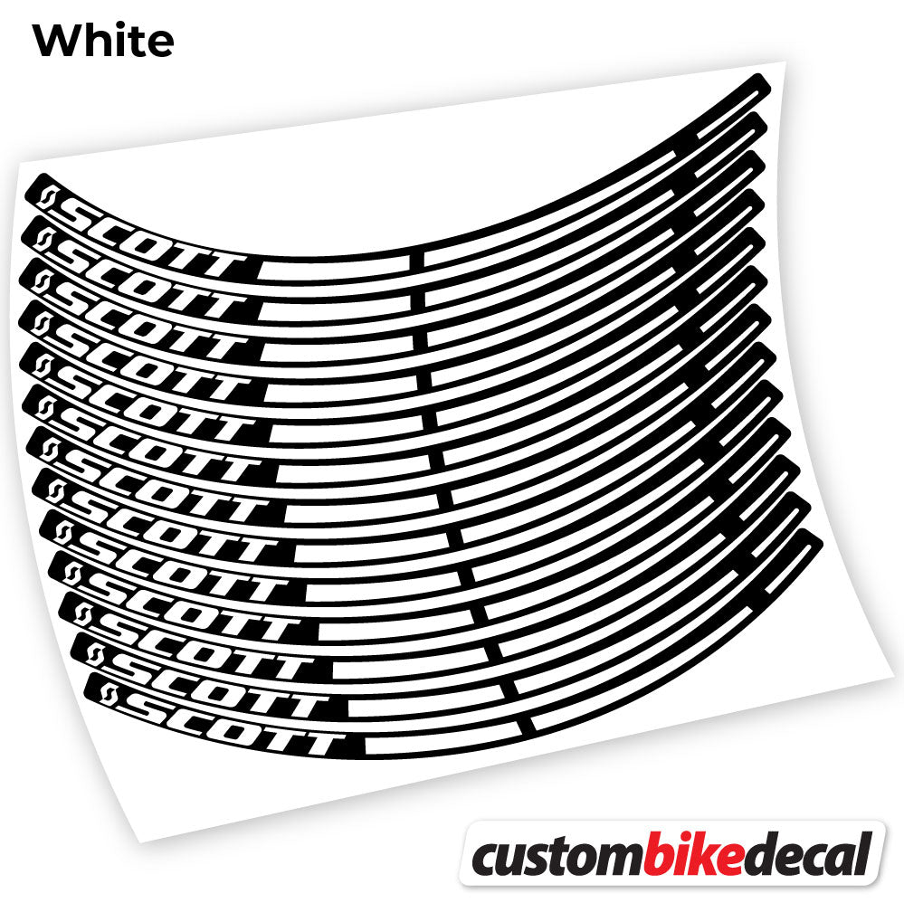 White decal for Scott MTB wheel – bike sticker vinyl
