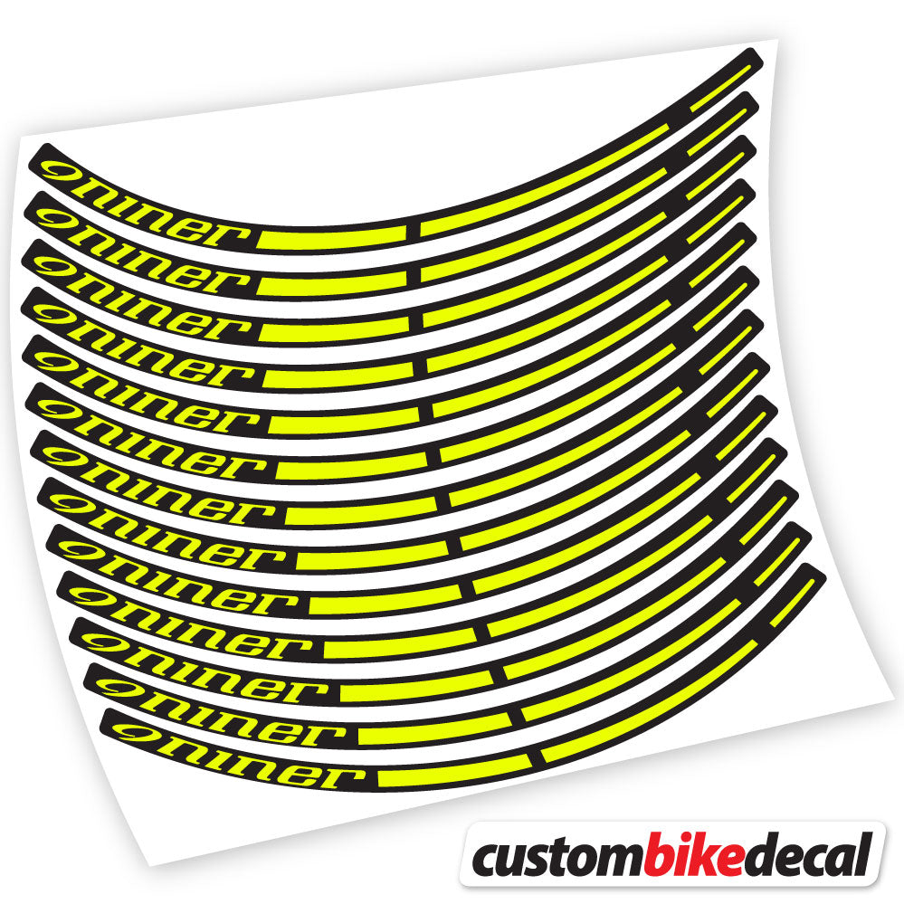 Neon Yellow decal for Niner MTB wheel – bike sticker vinyl