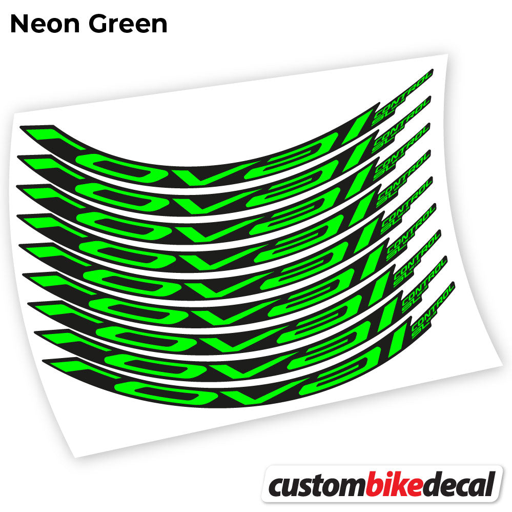 Neon Green decal for Roval Control SL 2021 MTB wheel – bike sticker vinyl