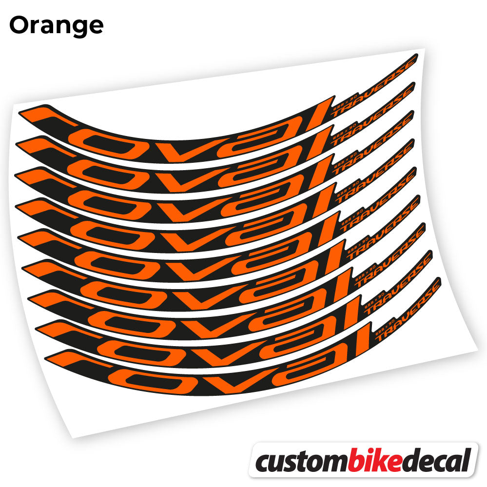 Orange decal for Roval Traverse Carbon 2021 MTB wheel – bike sticker vinyl