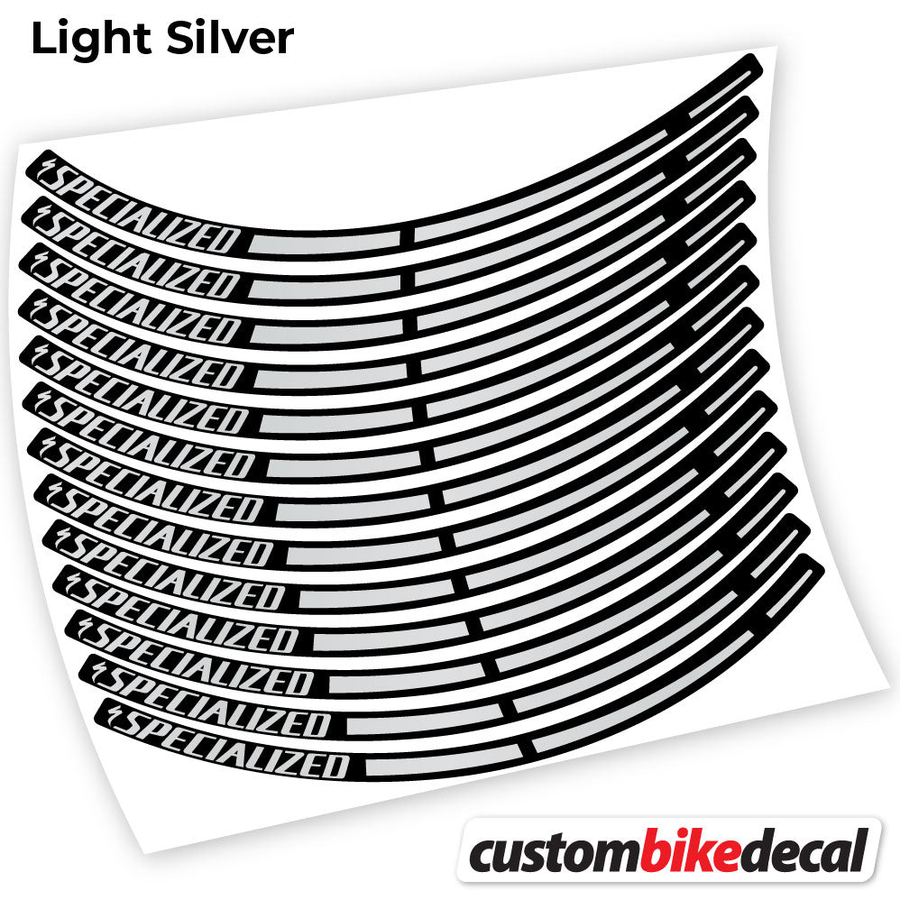 Light Silver decal for Specialized MTB wheel – bike sticker vinyl