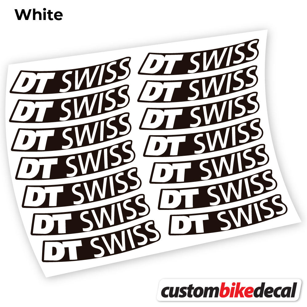 White decal for DT Swiss Logo Bikes MTB wheel – bike sticker vinyl