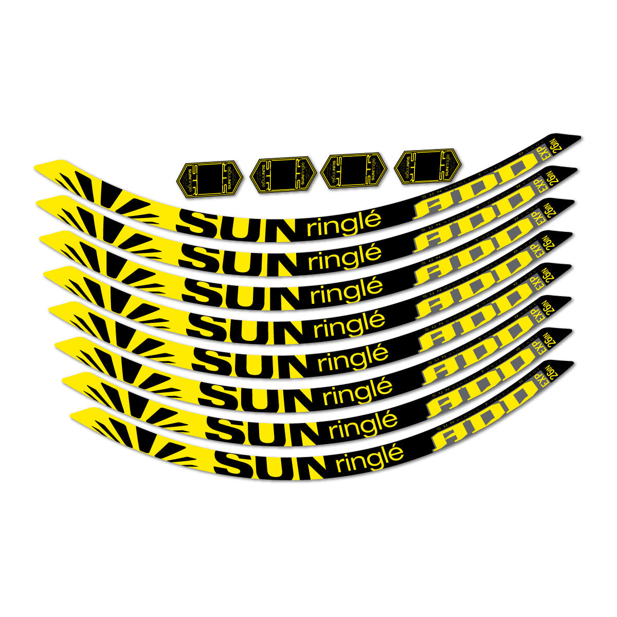 Yellow decal for Sun Ringle ADD Expert 2017-2018 MTB wheel 26" – bike sticker vinyl