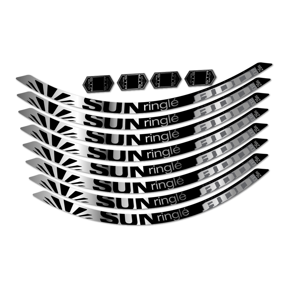 Chrome Silver decal for Sun Ringle ADD Expert 2017-2018 MTB wheel 26" – bike sticker vinyl