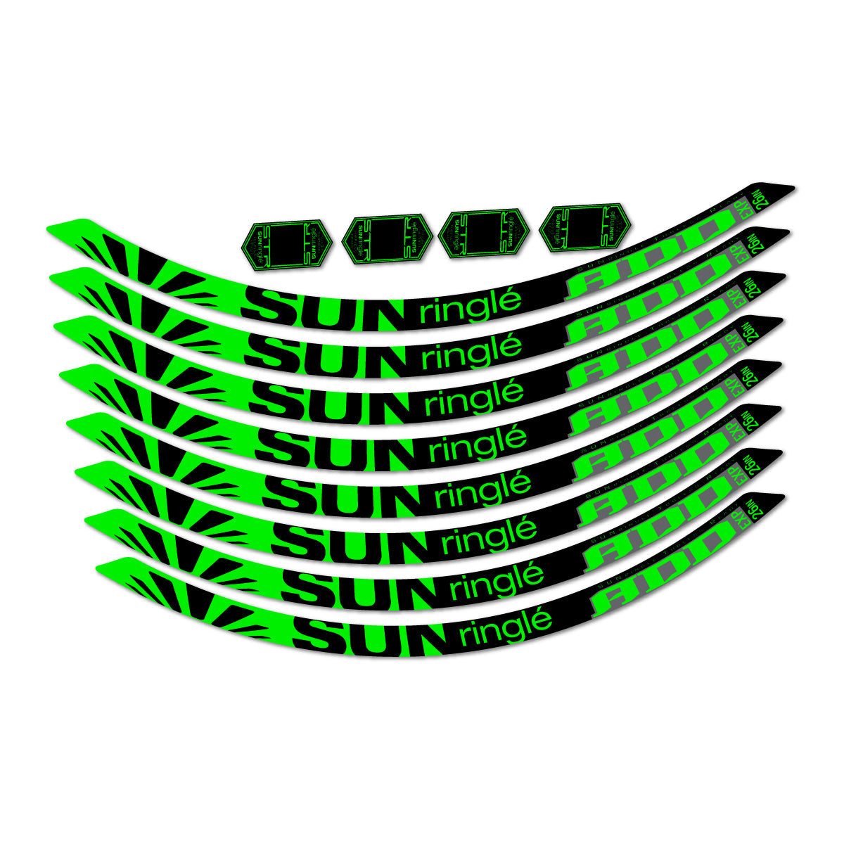 Neon Green decal for Sun Ringle ADD Expert 2017-2018 MTB wheel 26" – bike sticker vinyl