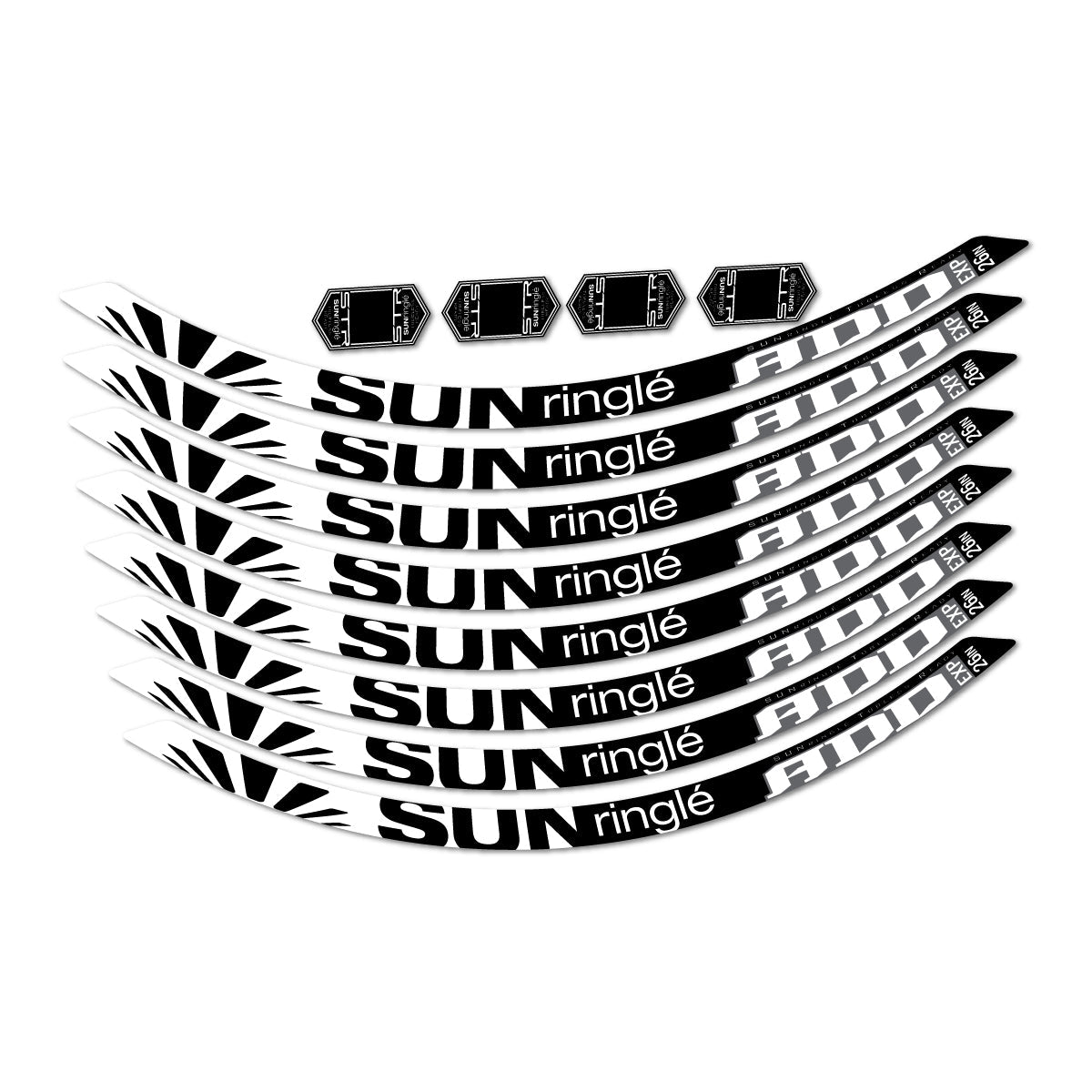 White decal for Sun Ringle ADD Expert 2017-2018 MTB wheel 26" – bike sticker vinyl