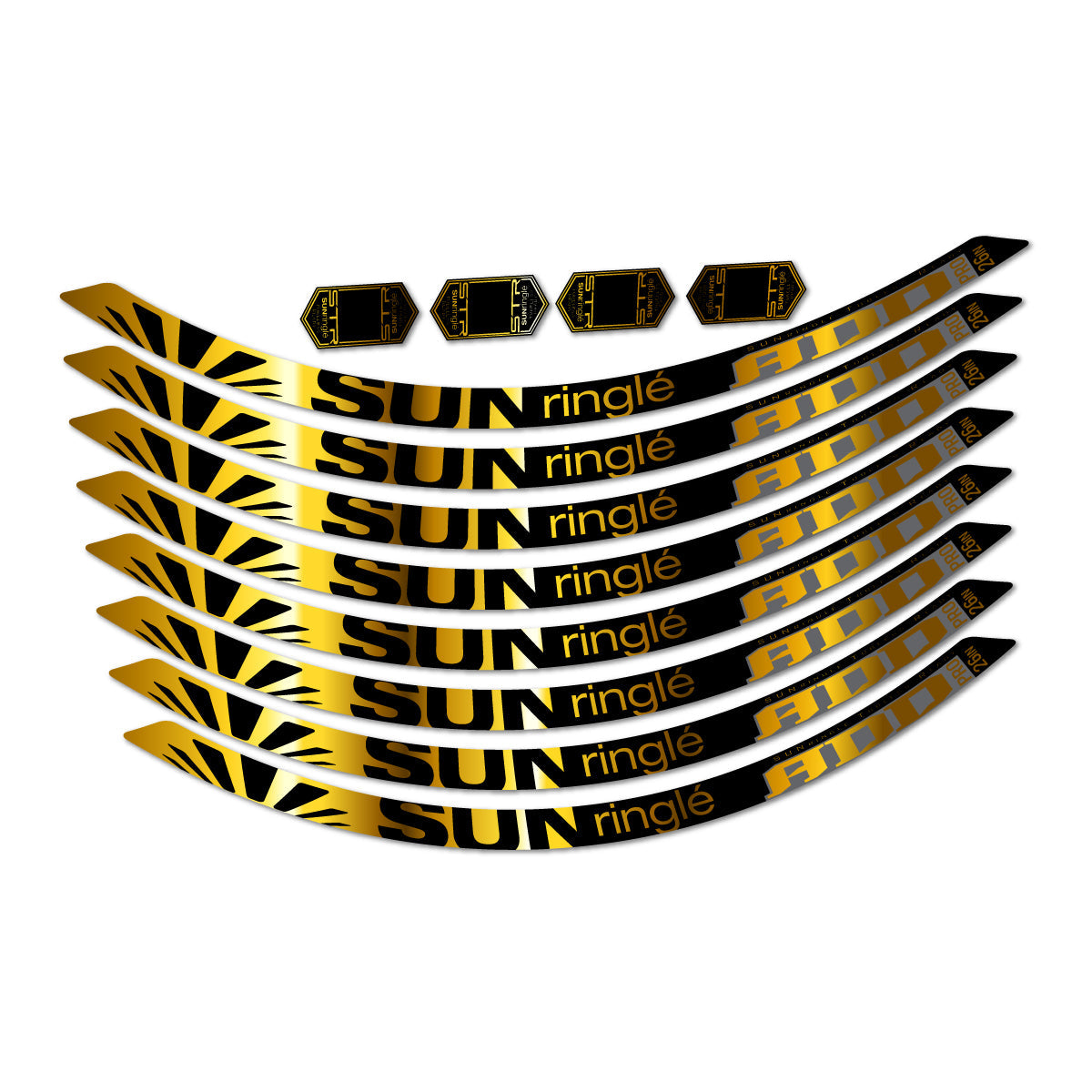 Chrome Gold decal for Sun Ringle ADD Pro 2017-2018 MTB wheel 26" – bike sticker vinyl