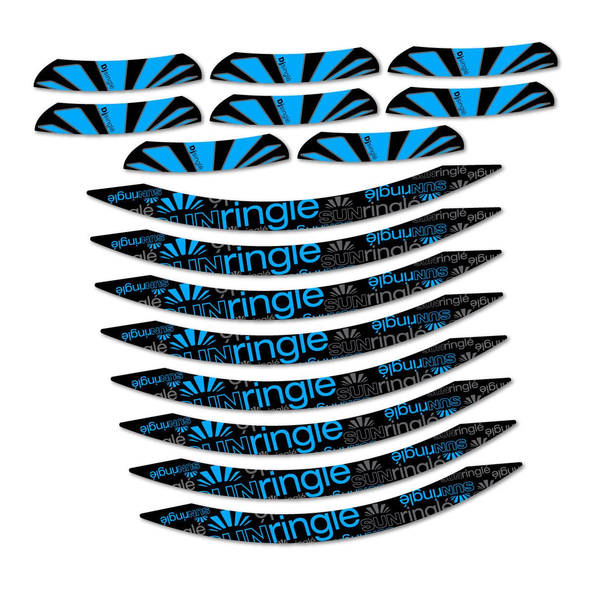 Light Blue decal for Sun Ringle DJ Single 2017-2018 MTB wheel 26" – bike sticker vinyl