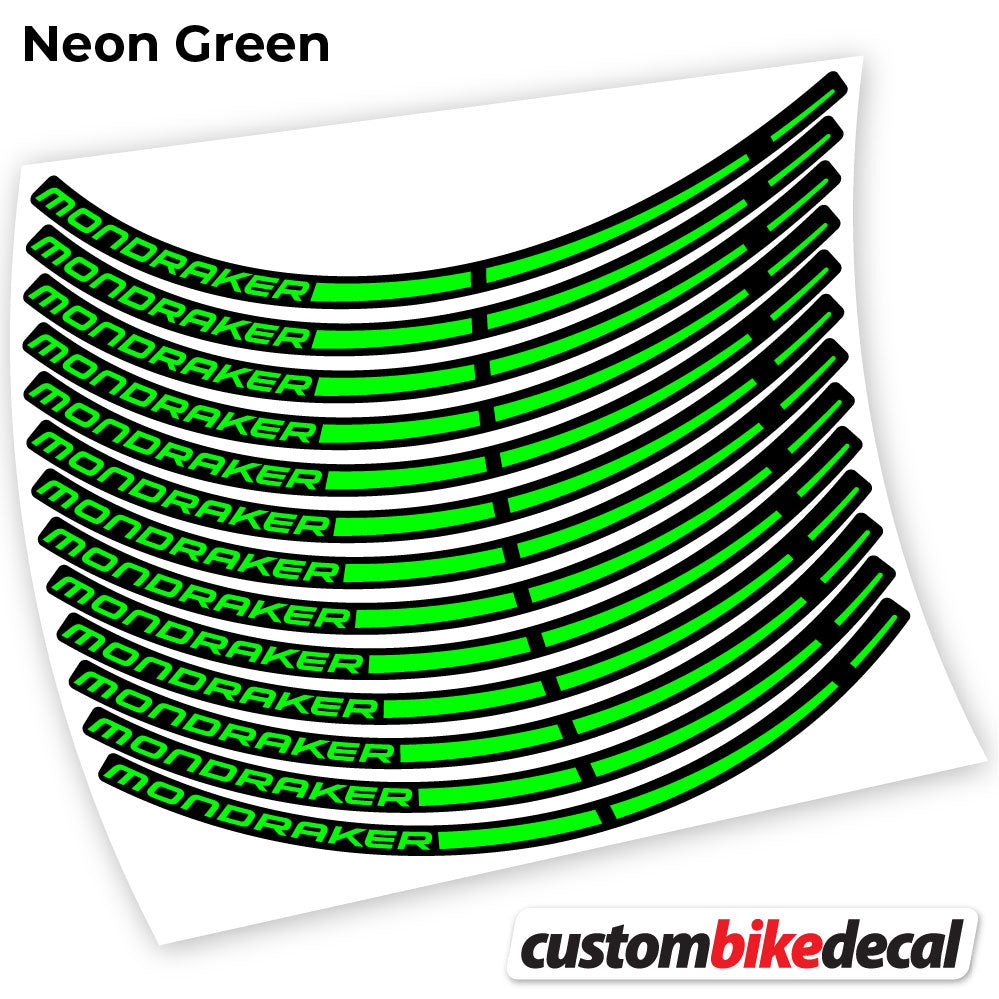 Neon Green decal for Mondraker MTB wheel 29" – bike sticker vinyl