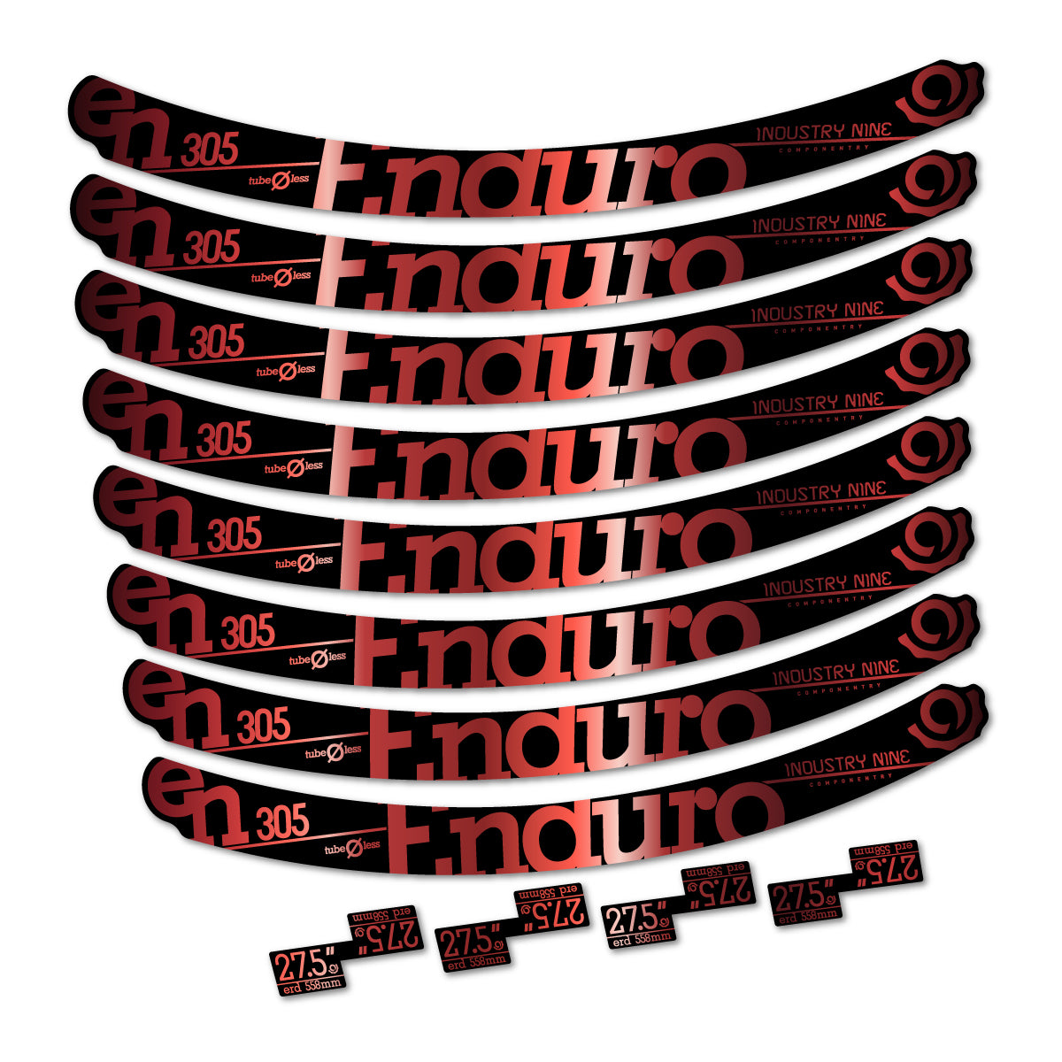 Stickers compatibles Industry Nine Enduro 305 v2 2016-2017 pour jantes VTT 27.5" – autocollants vinyle - Cuivre