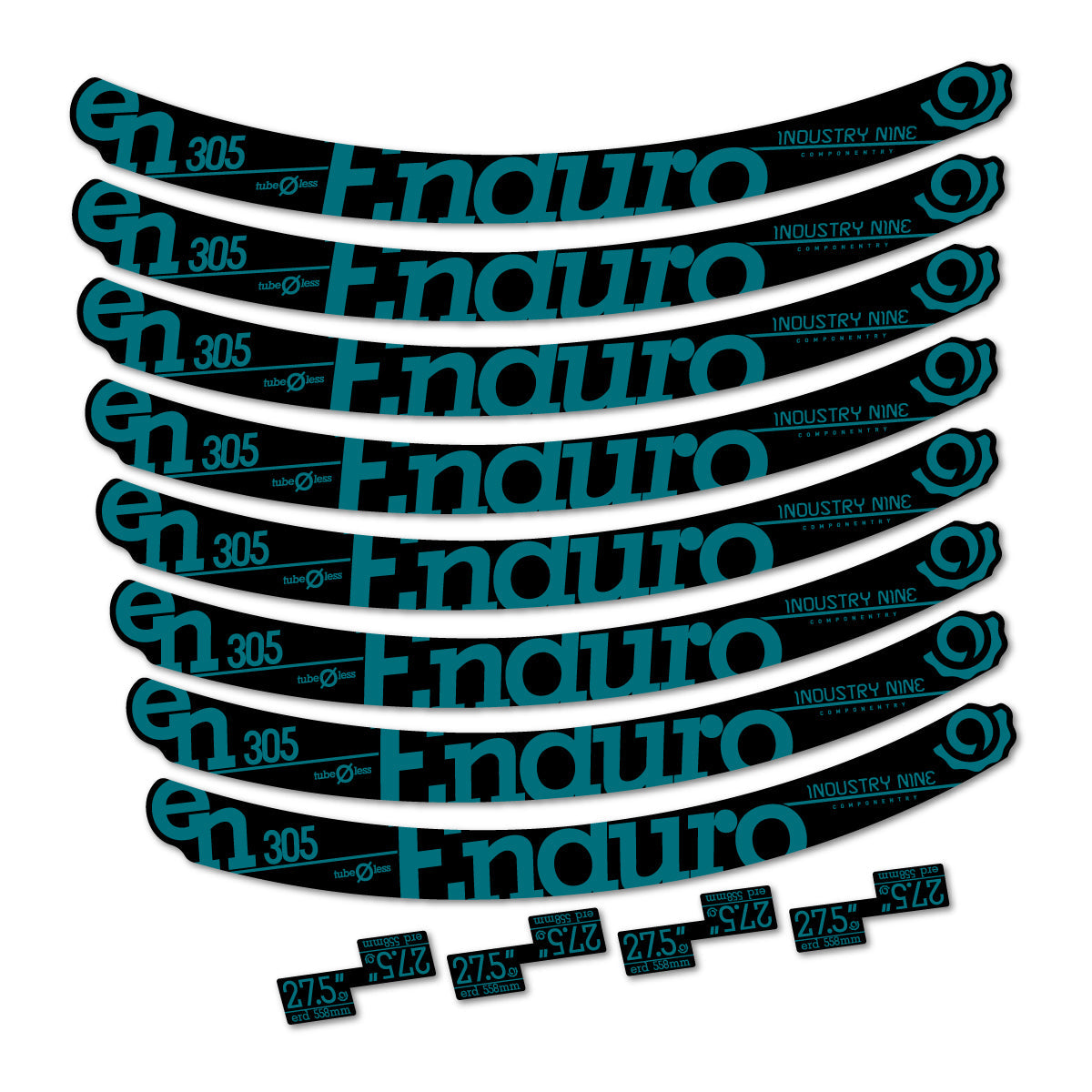 Dark Turquoise decal for Industry Nine Enduro 305 v2 2016-2017 MTB wheel 27.5" – bike sticker vinyl