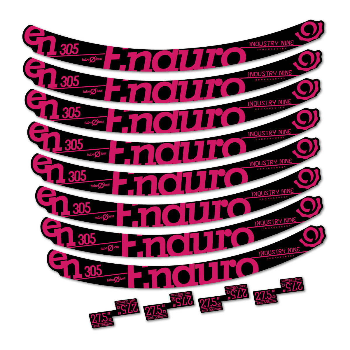 Dark Pink decal for Industry Nine Enduro 305 v2 2016-2017 MTB wheel 27.5" – bike sticker vinyl