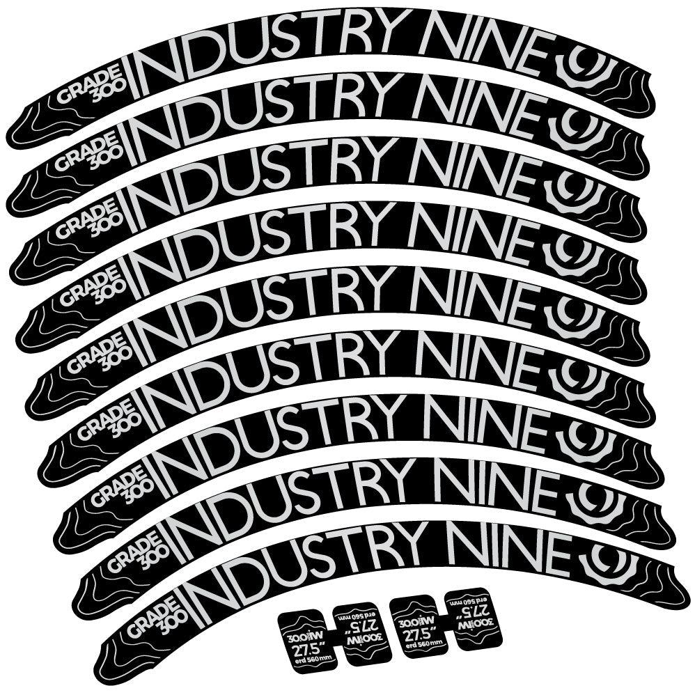 Stickers Industry Nine Grade 300, VTT compatibles Autocollants roues VTT 27.5"