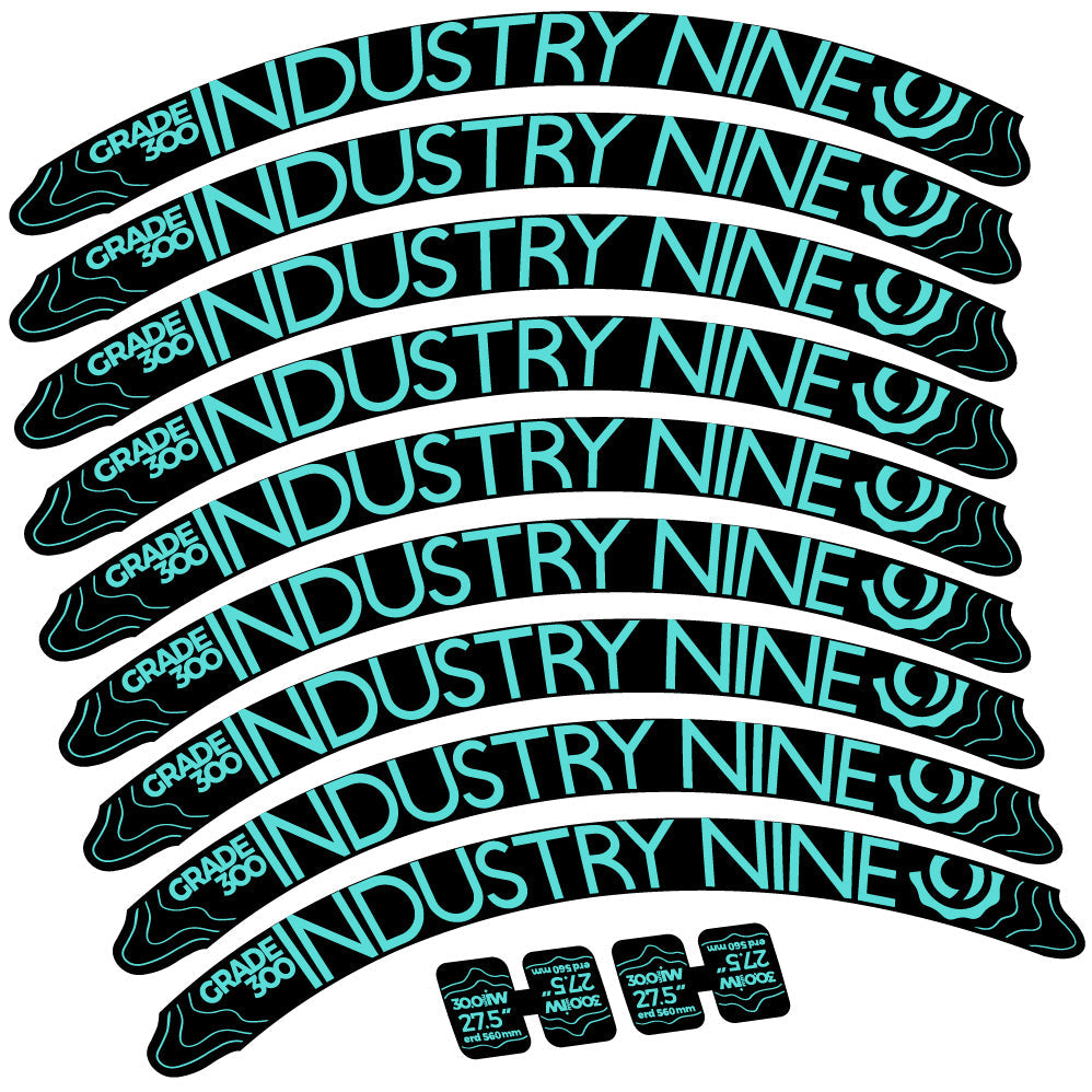 Stickers Industry Nine Grade 300, VTT compatibles Autocollants roues VTT 27.5"