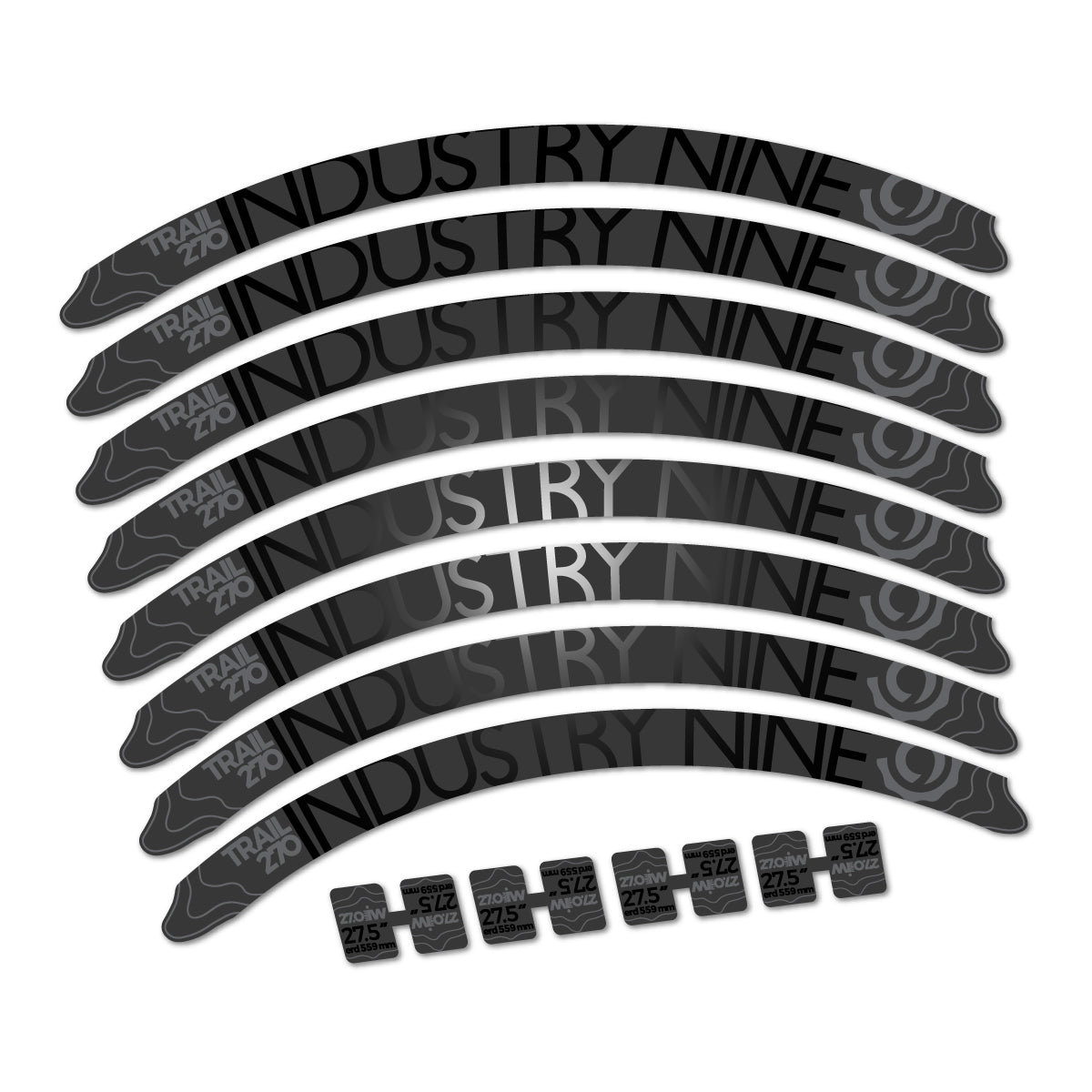Black decal for Industry Nine Trail 270 2018 MTB wheel 27.5" – bike sticker vinyl