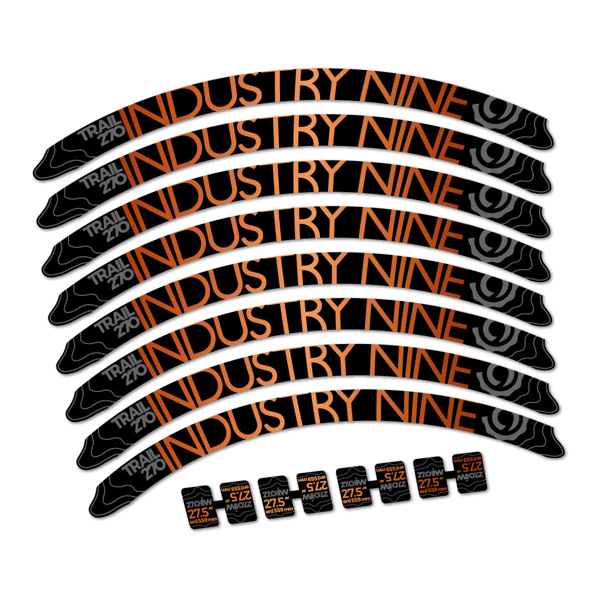 Bronze decal for Industry Nine Trail 270 2018 MTB wheel 27.5" – bike sticker vinyl