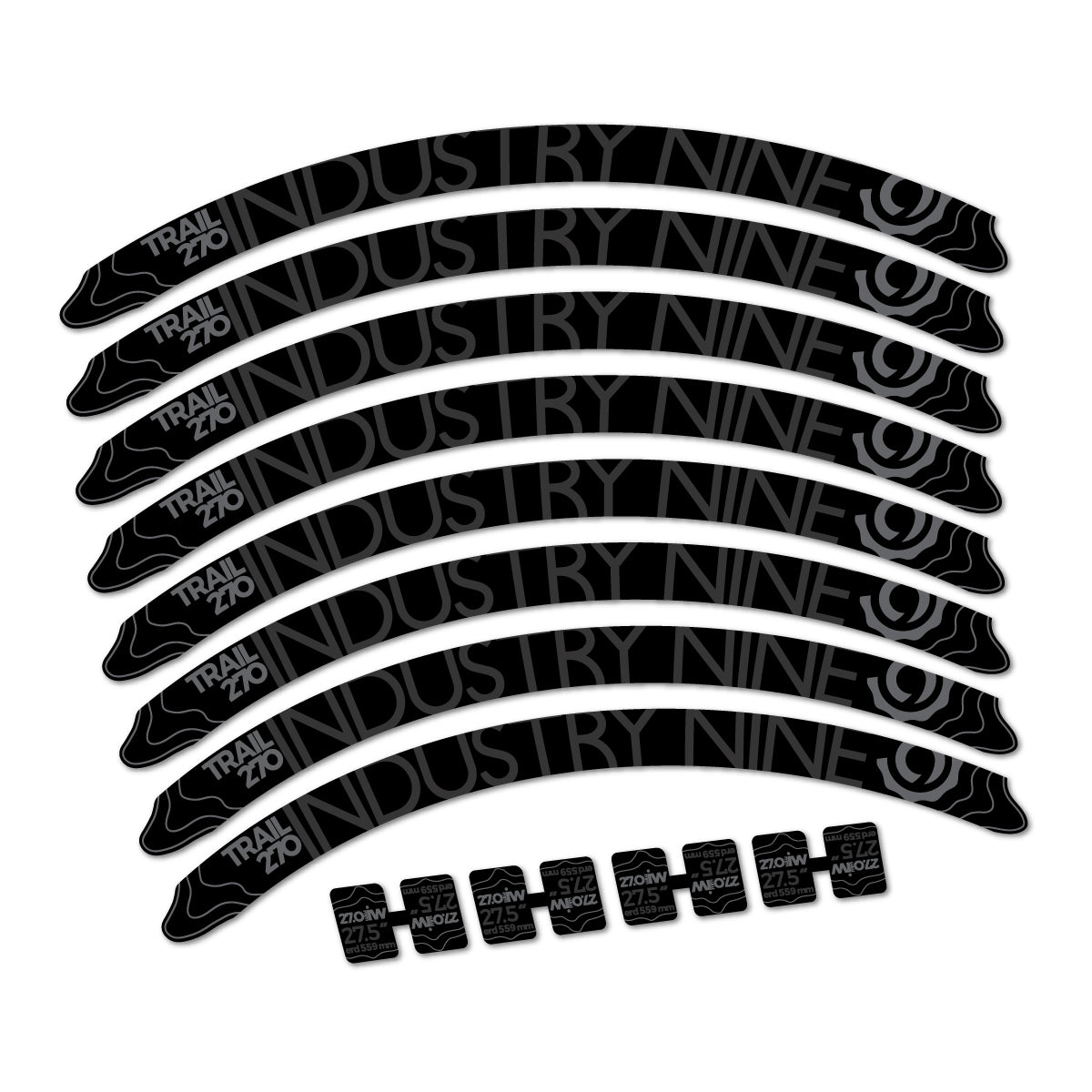 Very Dark Grey decal for Industry Nine Trail 270 2018 MTB wheel 27.5" – bike sticker vinyl