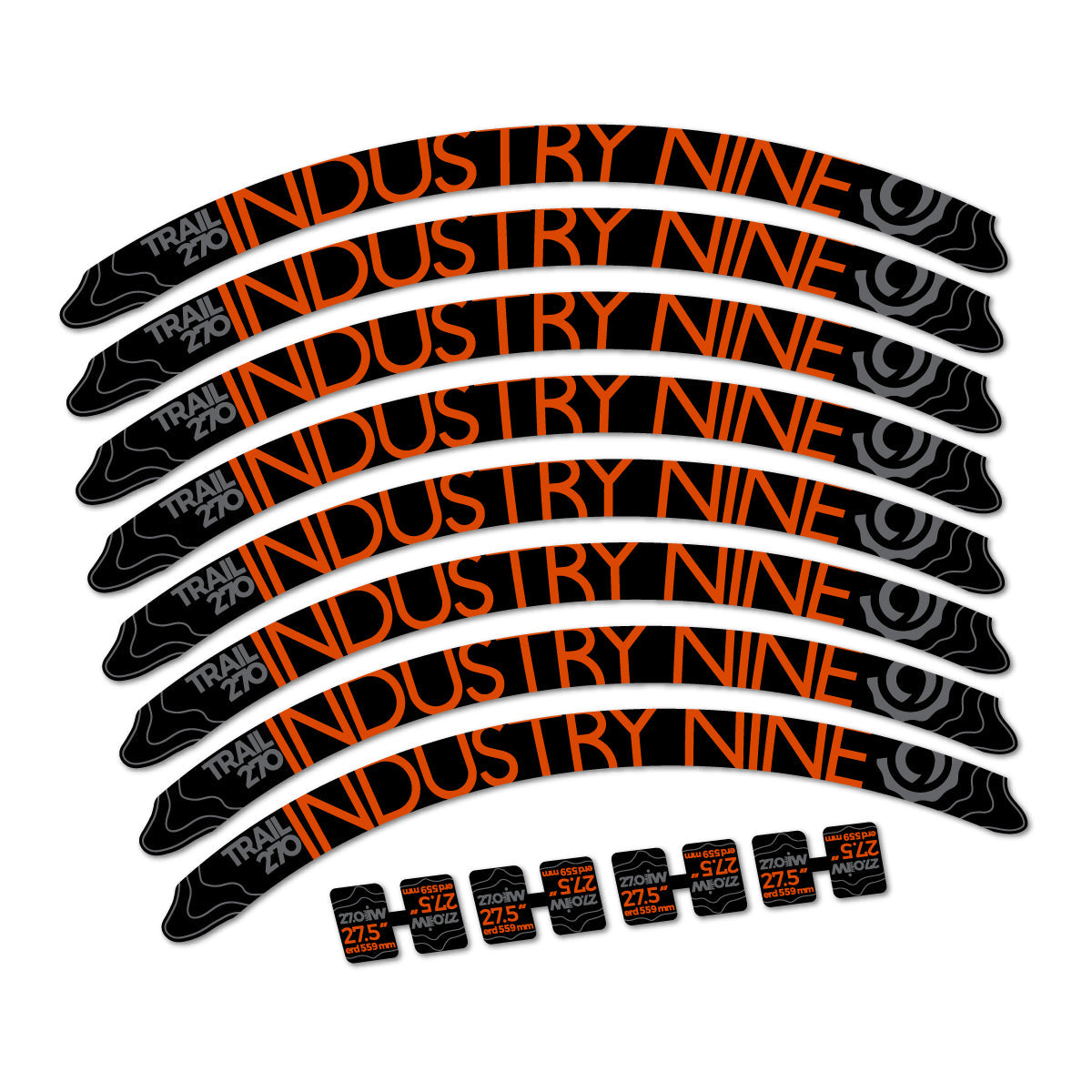Clay decal for Industry Nine Trail 270 2018 MTB wheel 27.5" – bike sticker vinyl